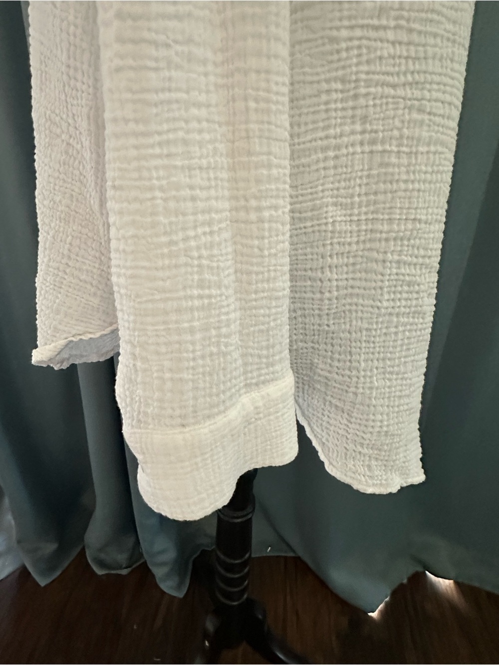 Shade & Shore Women’s L White Cotton Gauze Swim Cover Up Shirt Dress Button Down - Picture 4 of 7